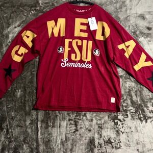 Florida State Seminoles Shirt Unisex Red Pressbox by Royce Apparel Football NCAA